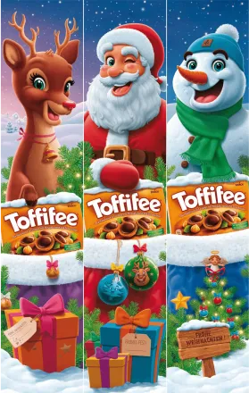 Б-НИ ТОФИФИ ДЯДО КОЛЕДА 3 ВИЗИИ 375ГР / TOFFIFEE SANTA 3 VISIONS 375GR