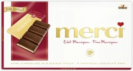 ШОКОЛАД МЕРСИ  МАРЦИПАН 112ГР/ CHOCOLATE MERCI MARZIPAN 112GR