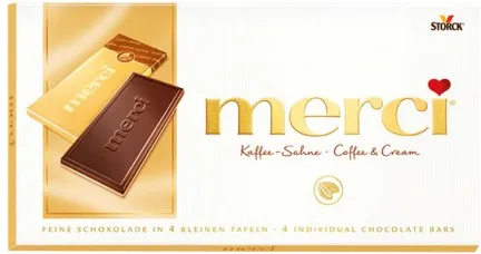 ШОКОЛАД МЕРСИ КАФЕ И СМЕТАНА 100ГР/ CHOCOLATE MERCI COFFEE AND CREAM 100GR