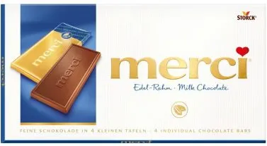 ШОКОЛАД МЕРСИ МЛЕЧЕН 100ГР/ CHOCOLATE MERCI MILK 100GR