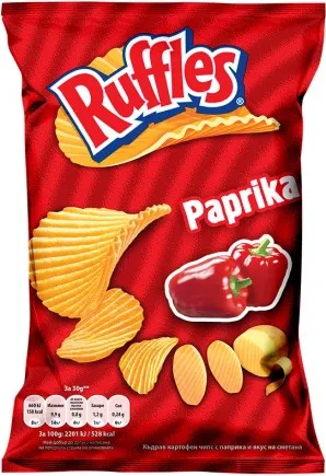 ЧИПС РАФЪЛС ПАПРИКА 155ГР/ CHIPS RUFFLES PAPRIKA 140GR