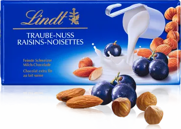 ЛИНД СТАФИДИ И ЛЕШНИК 100ГР/ LINDT RAISIN AND HAZELNUT 100GR