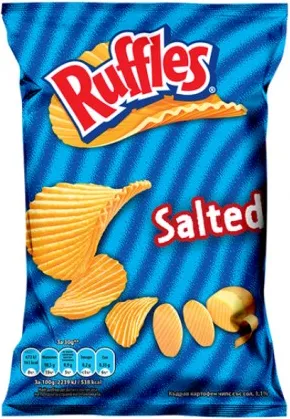 ЧИПС РАФЪЛС СОЛ 140ГР/ CHIPS RUFFLES SALT 140GR