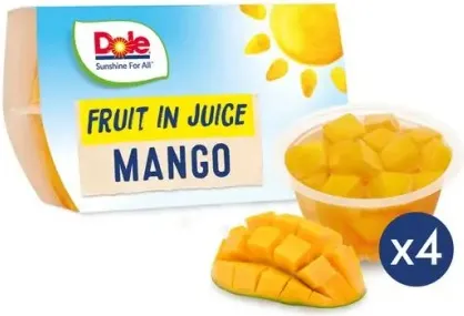 ДОЛЕ ФРУТ КЪПС МАНГО В СОК 4X113ГР / DOLE CUPS MANGO IN FRUIT JUICE 4X113GR