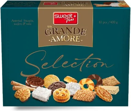 БИСКВИТИЕРА УН ГРАНДЕ АМОРЕ СИНЯ 400ГР/ BISCUITS BOX UN GRANDE AMORE BLUE 400GR