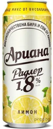 БИРА АРИАНА РАДЛЕР ЛИМОН КЕН 0,5Л / BEER ARIANA RADLER LEMON CAN 0,5L