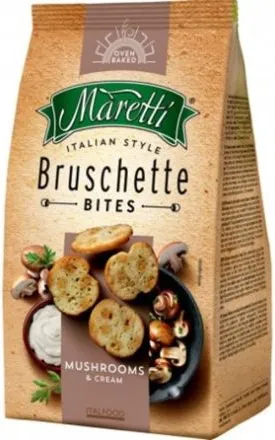 БРУСКЕТИ МАРЕТИ ГЪБИ & СМЕТАНА 70ГР / BRUSCHETTE MARETTI MUSHROOMS & CREAM 70GR