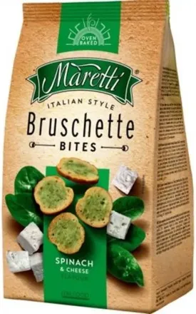 БРУСКЕТИ МАРЕТИ СПАНАК & СИРЕНЕ 70ГР / BRUSCHETTE MARETTI SPINACH & CHEESE 70GR