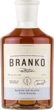 РАКИЯ СРЪБСКА БРАНКО ТРАНДИЦИОННА СЛИВОВА 0,7Л / BRANDY SERBIAN BRANKO TRADITIONAL PLUM 0,7L