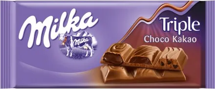 МИЛКА ТРИПЪЛ ШОКОЛАД 90ГР/ MILKA TRIPLE CHOCOLATE 90GR