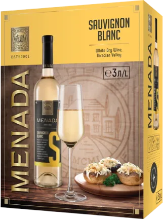 ВИНО МЕНАДА СОВИНЬОН БЛАН 3Л/ WINE MENADA SAUVIGNON BLANC 3L