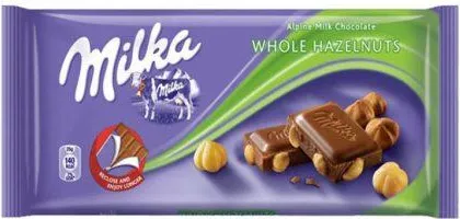 МИЛКА ЦЯЛ ЛЕШНИК 100ГР/ MILKA WHOLE HAZELNUT 100GR