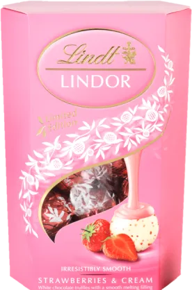 ЛИНД КОРНЕТ ЯГОДА И СМЕТАНА 200ГР / LINDT CORNET STRAWBERRIES & CREAM 200GR