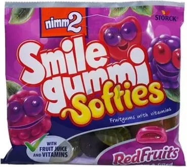 Бонбони Смайлгъми червени плодове 90 гр/ JELLYBONS SMILEGUMMI RED FRUITS 90GR