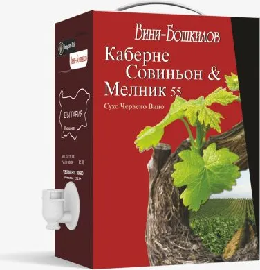 ВИНО БОШКИЛОВ КАБЕРНЕ МЕЛНИК 3Л