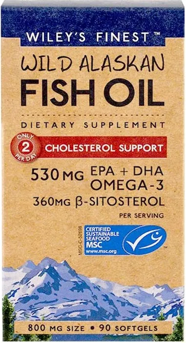 Рибено масло Омега-3 за поддържане на холестерола 90 капсули