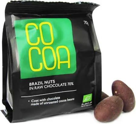 Био бразилски орех в суров шоколад 70% - 70г