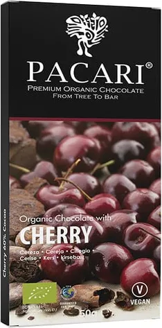 Био шоколад 60% какао с череши 50г