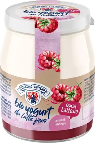 Био пълномаслен йогурт без лактоза с малини 150г