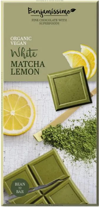 Био шоколад матча и лимон бял 70г