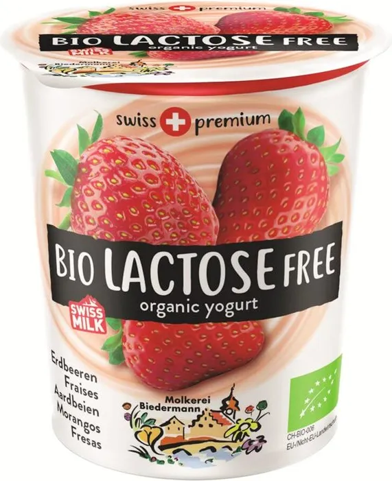 Био йогурт ягода без лактоза 200г