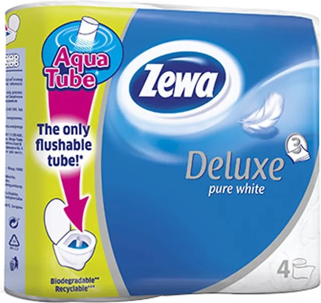 Тоалетна хартия Zewa Deluxe Pure White 4 бр.