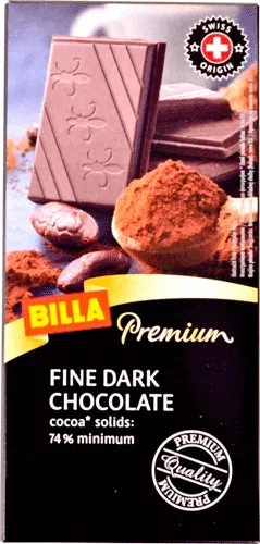 BILLA Premium Шоколад 74% Какао 100 ГР