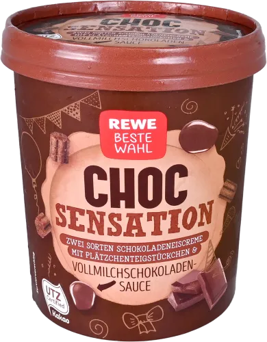 Сладолед Ice cream шоколад с бисквитки REWE 500 ГР