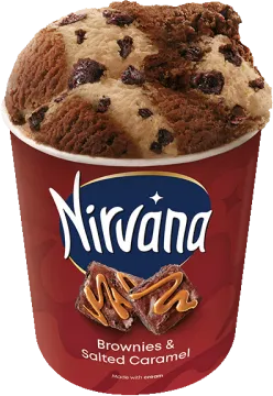 Сладолед  Ice cream Nirvana карамел и брауни 302 ГР