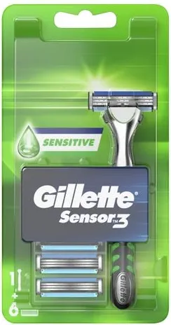 Gillette Sensor 3 Sensitive Самобръсначка+ 6 резервни ножчета 1 БР