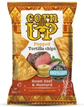 чипс царевичен CornUP тортила телешко с горчица 60гр