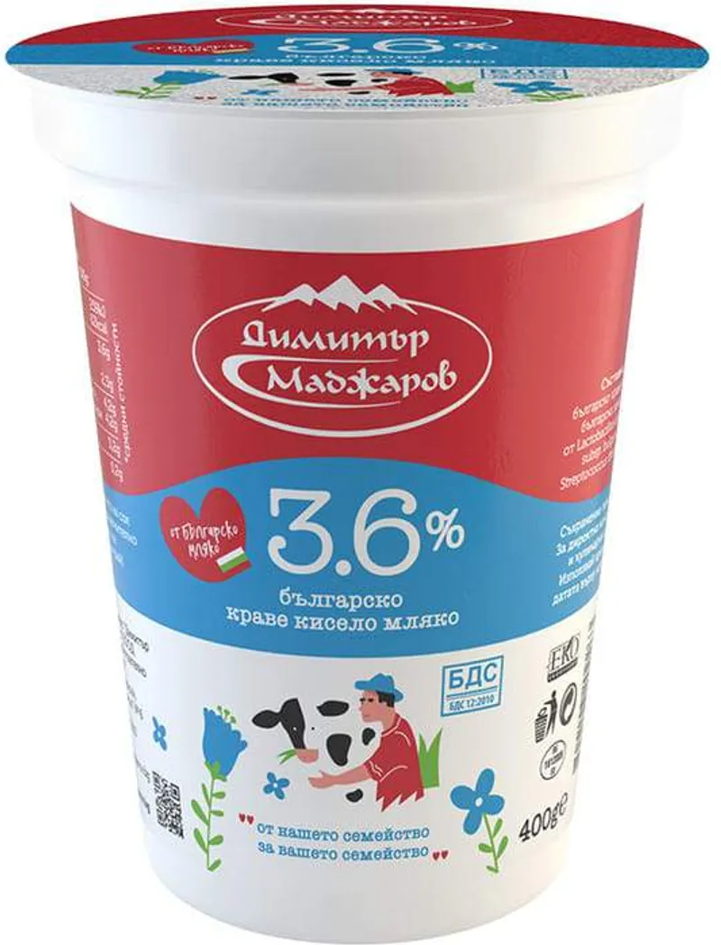 Кисело мляко Димитър Маджаров 3.6% По БДС (400г)
