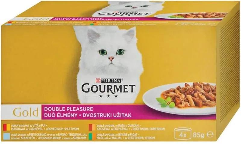 Храна за котки Гурме Голд Двойно удоволствие (4х85г)