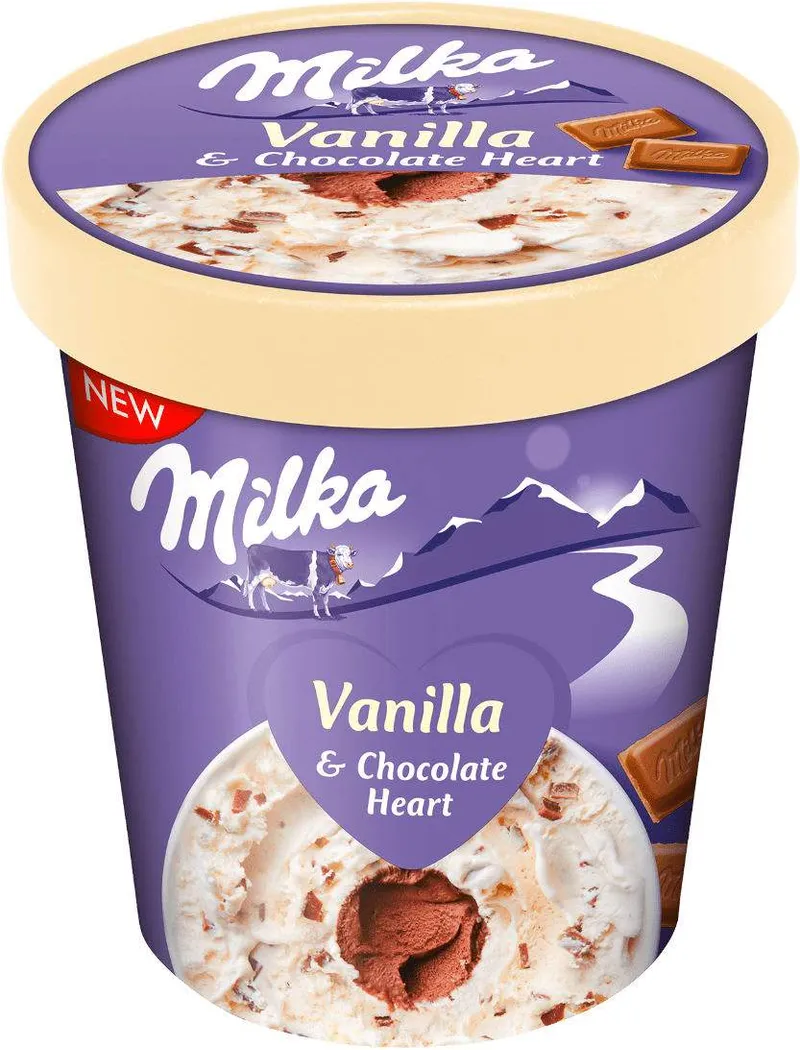 Сладолед Милка Ванилия С шоко сърце (319г)