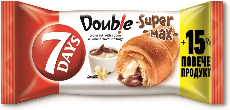 Кроасан 7 Days Супер Макс Какао и Ванилия 127Гр-