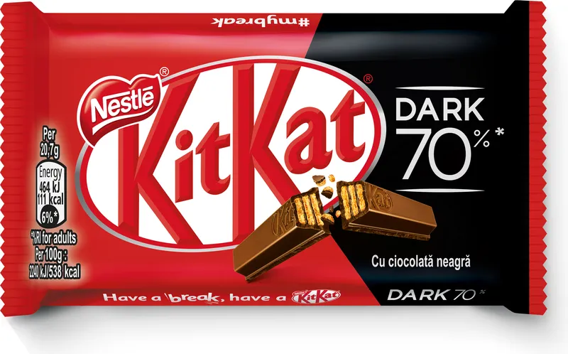 Десерт Kit Kat 4 Fingers Тъмен Шоколад 70% 41.5Гр-