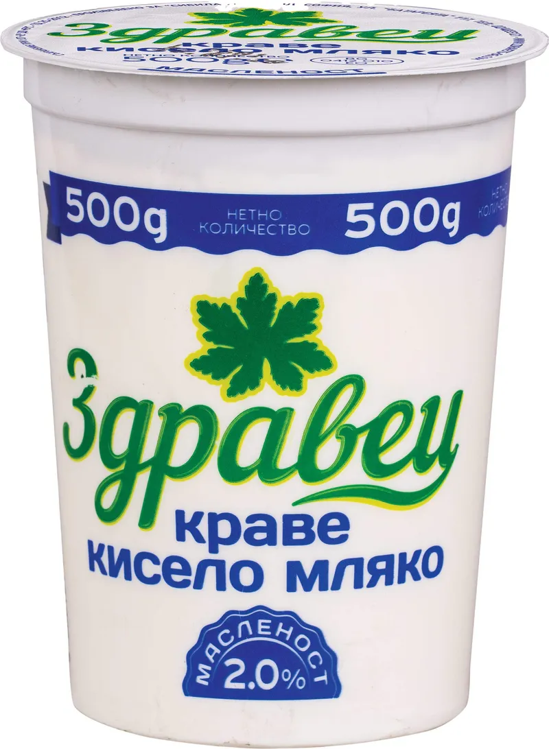 Мляко Кисело Здравец 2% 500 Гр-