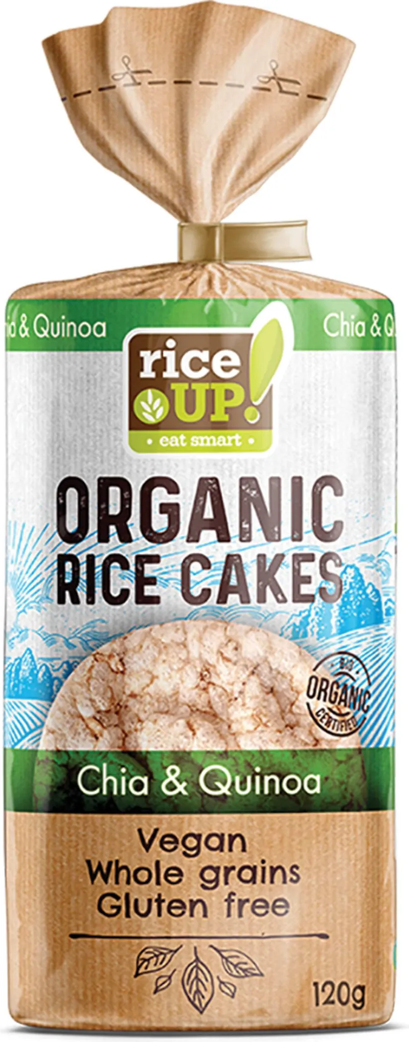 Бисквити Оризови Rice Up Organic Чиа И Киноа 120 Гр-