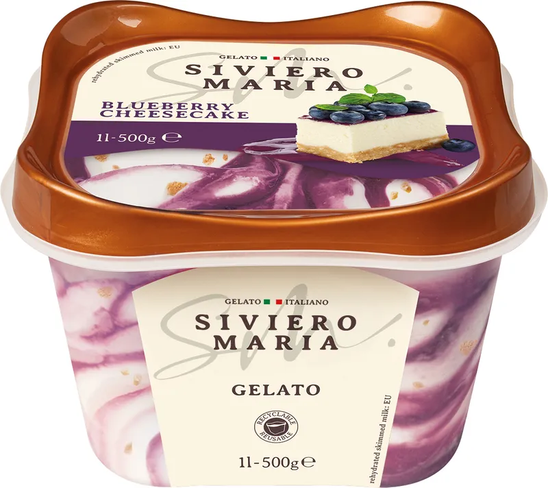 Сладолед Siviero Maria Blueberry Cheesecake 500Гр-