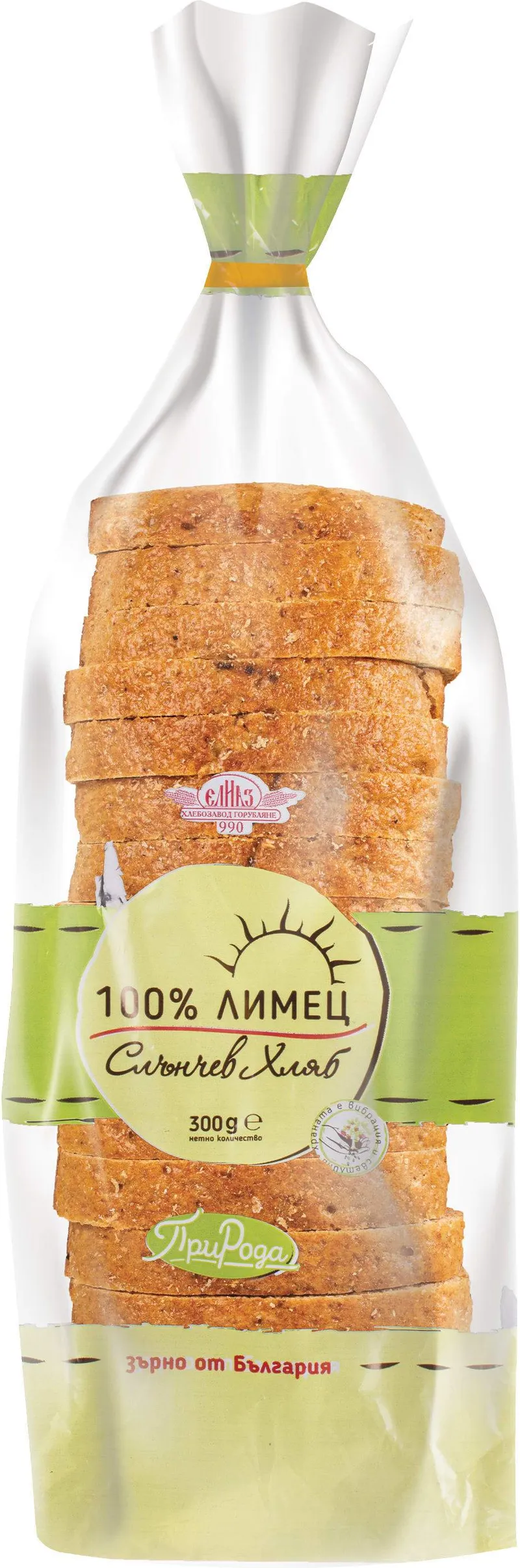 Хляб Слънчев От 100% Лимец 300Гр Елиаз-