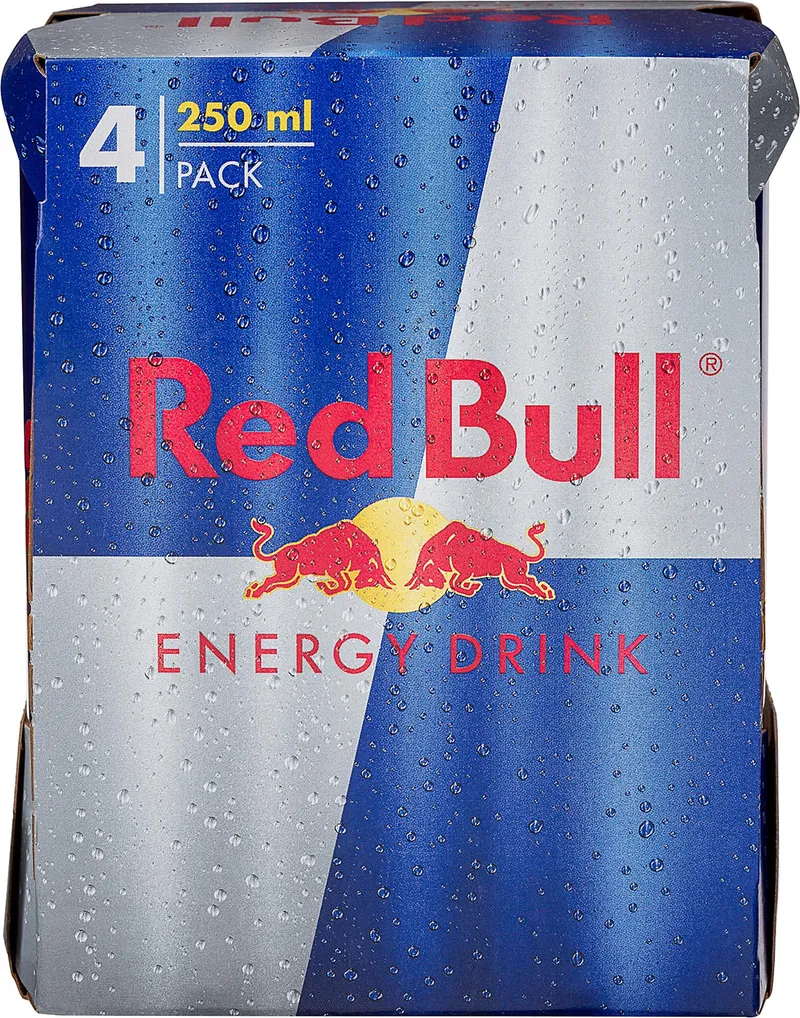 Напитка Енергийна Red Bull 4 Бр Х 250 Мл Мултипак-