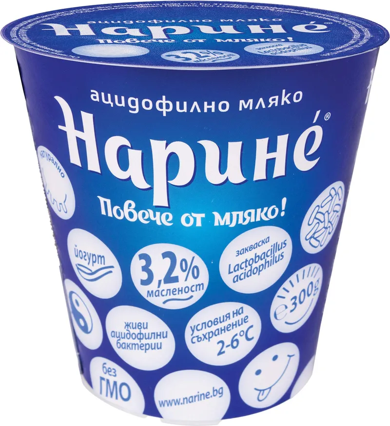 Мляко Ацидофилно Нарине 3.2% 300 + 100 Гр-