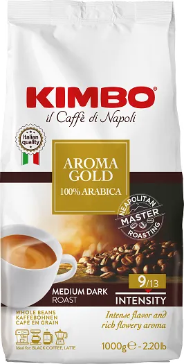 Кафе Kimbo Aroma Gold 100% Арабика 1Кг Зърна-