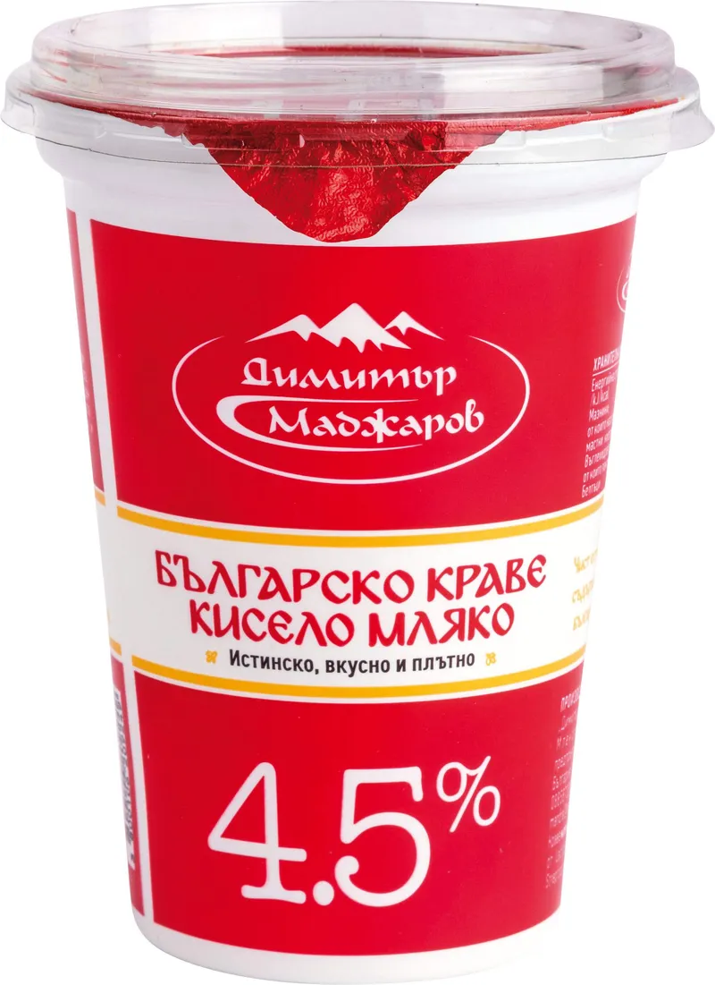 Мляко Кисело Маджаров Българско 4.5% 400 Гр Рп-