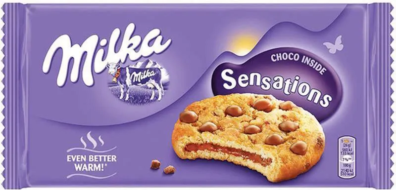 Бисквити Milka Cookies Sensation С Пълнеж 156 Гр-