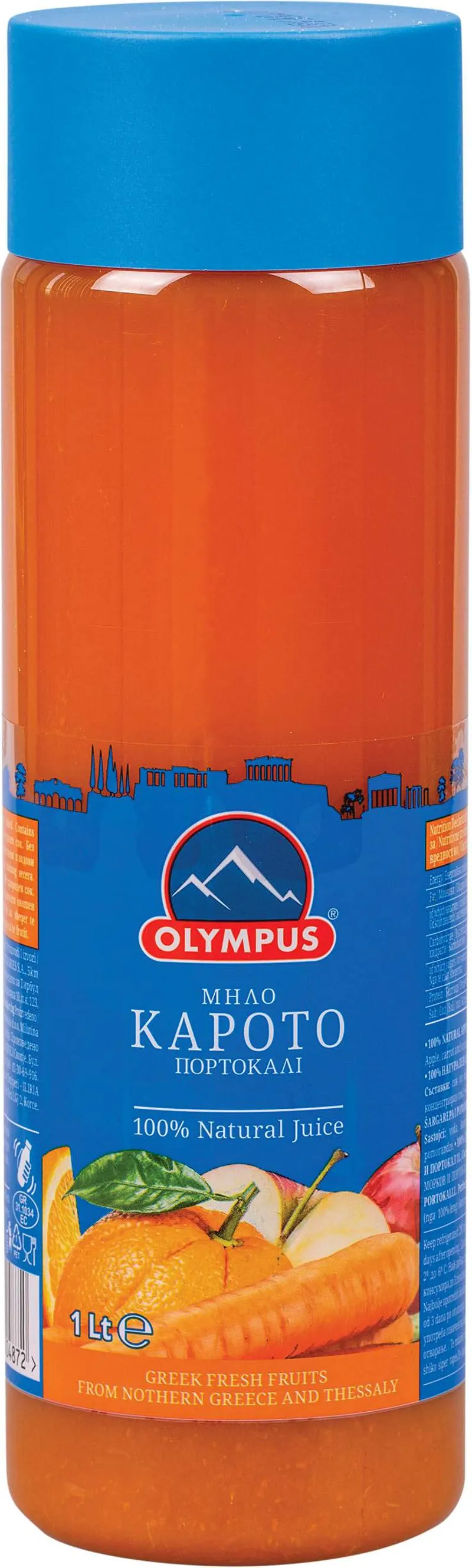 Сок Olympus Морков Ябълка Портокал 1 Л Pet-