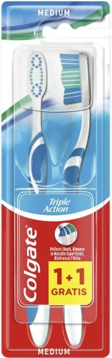 Colgate Triple Action четка за зъби 1+1 бр