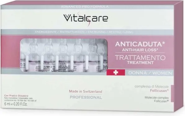 Vitalcare Swiss Реструктурираща и енергизираща терапия при косопад за жени 10 х 6 мл