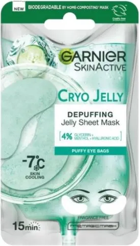 Garnier Skin Active Cryo Jelly Sheet Mask Околоочна маска срещу торбички 5 гр