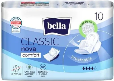 Bella Nova Classic Comfort Дамски копринени превръзки с крилца x 10 бр